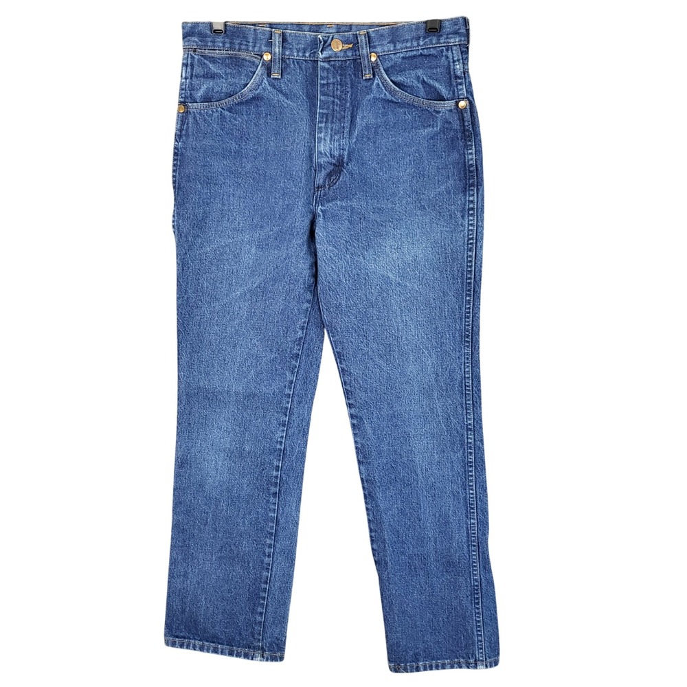 Vintage Wrangler Jeans Straight Leg Blue Mens Size‎ 33x30 Fits 30x28 USA Made